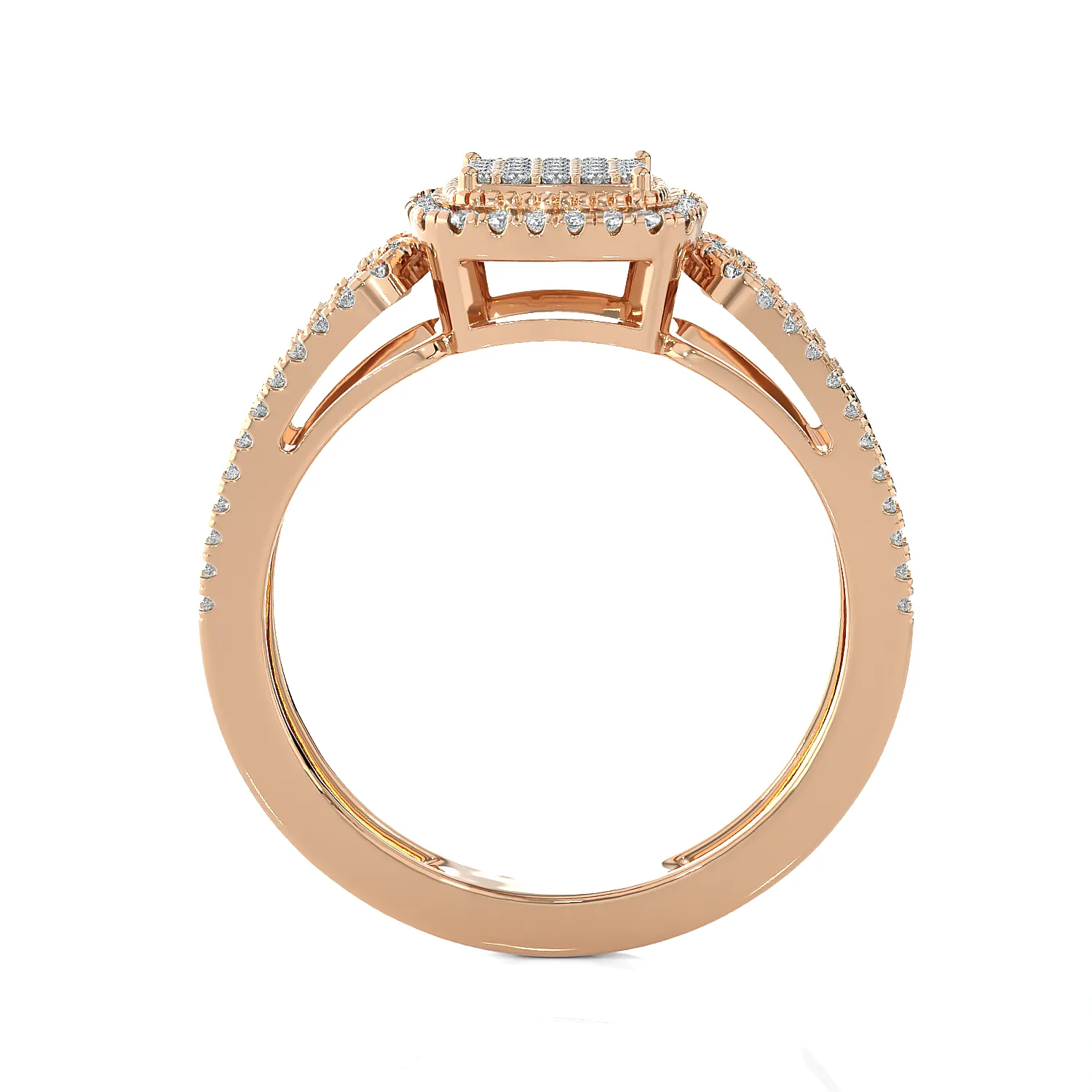 5/8 ctw Round Lab Grown Diamond Halo Engagement Ring