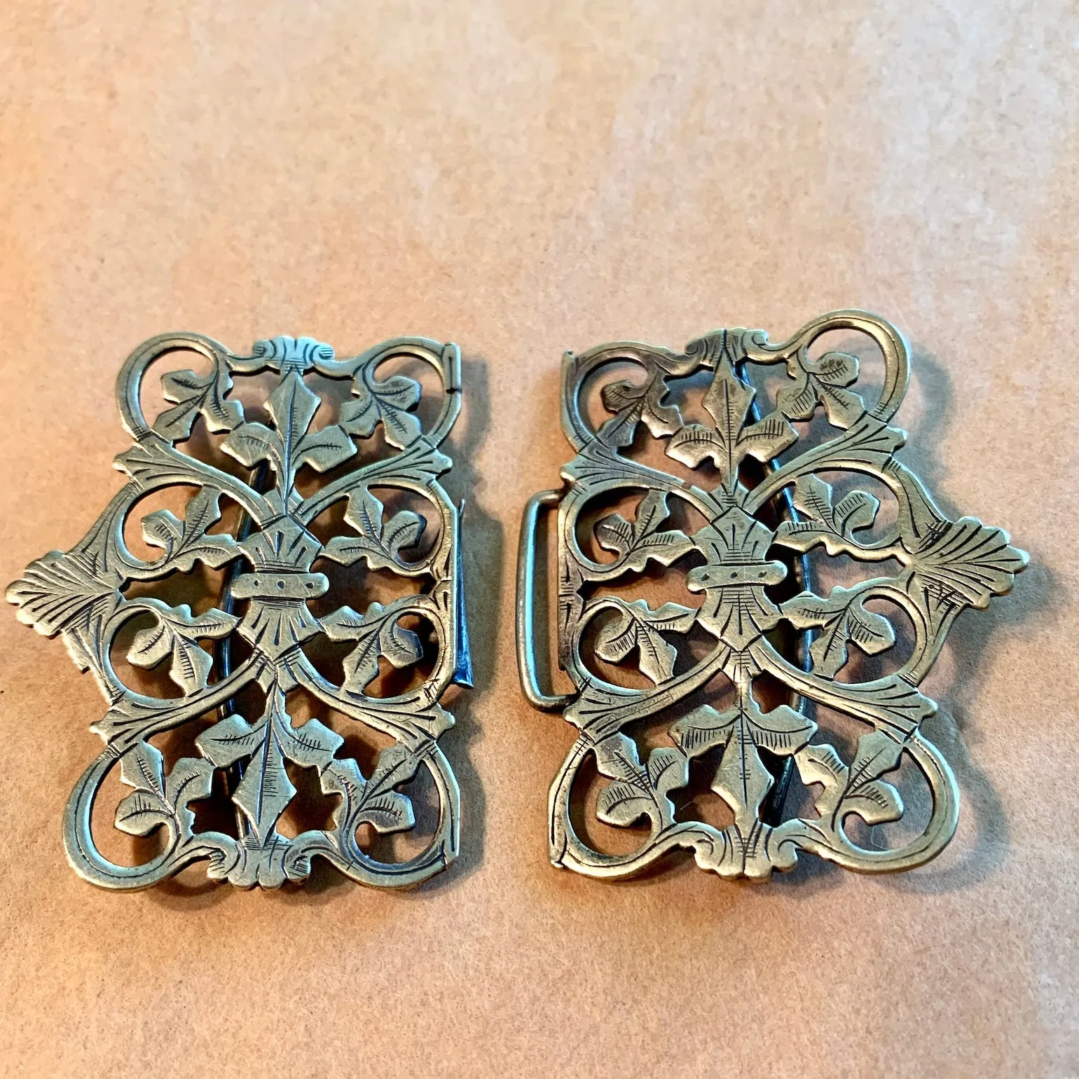 Antique Silver Belt Buckle, Ethiopia