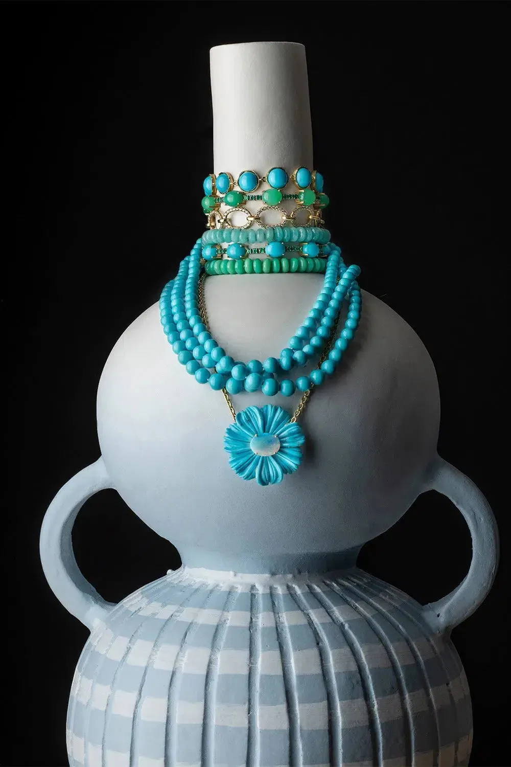 Chrysoprase and Emerald Tennis Bracelet