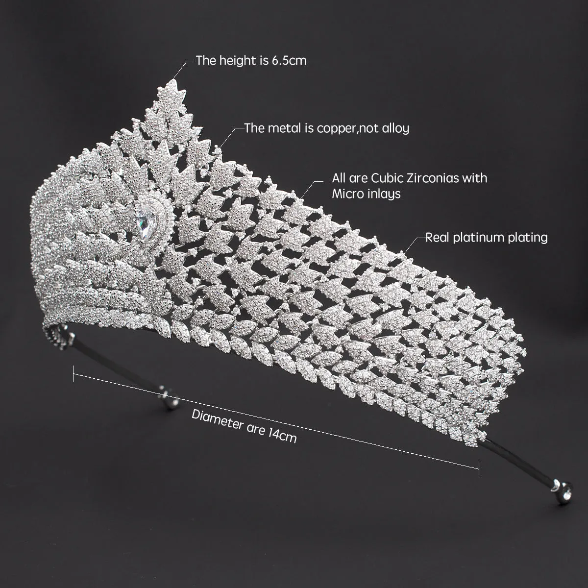 Cubic Zirconia Wedding Bridal Tiara Diadem Hair Accessories CH10245