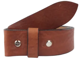 Dark Tan 1.25 Inch (32mm) Buckleless Leather Belt Strap Chicago Screws