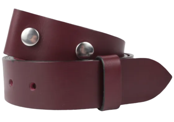 Interchangeable 1 Inch (25mm) Leather Belt Strap in Burgundy