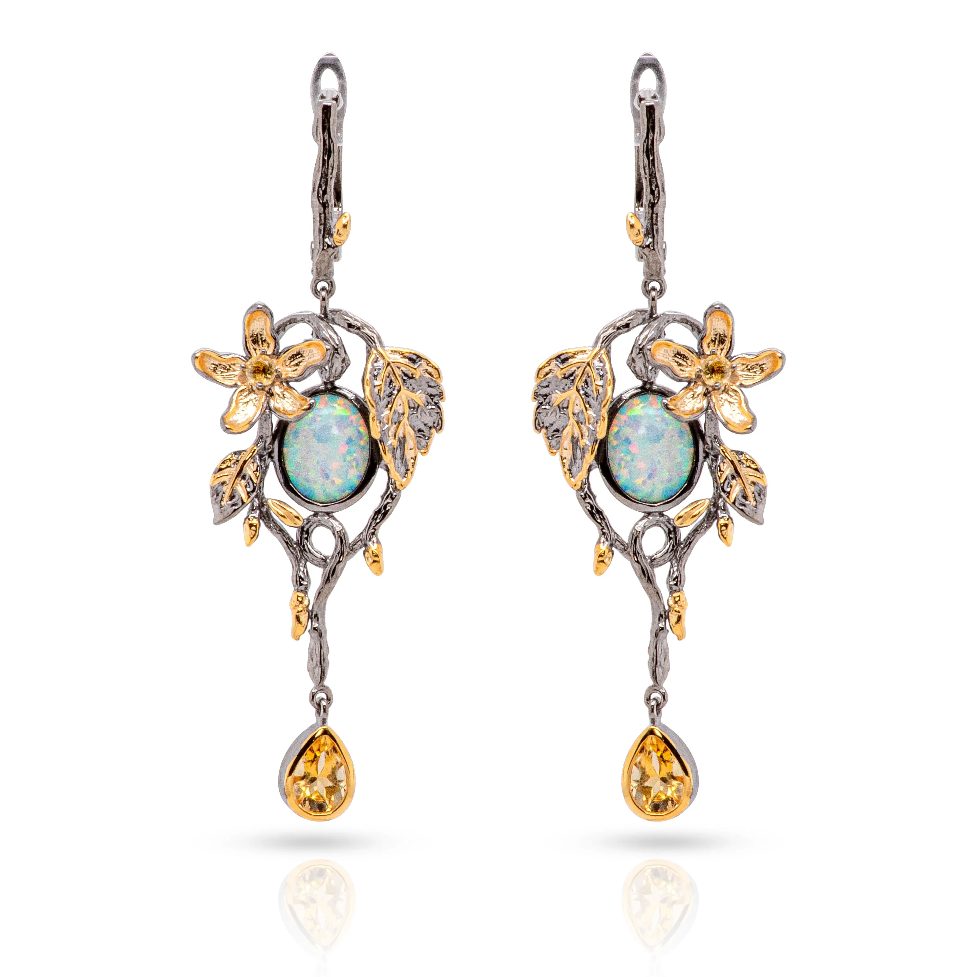 Malina Opal Earrings in Sterling Silver