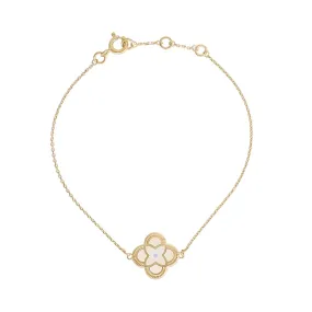 Nano Blue Sapphire Quatrefoil Chain Bracelet