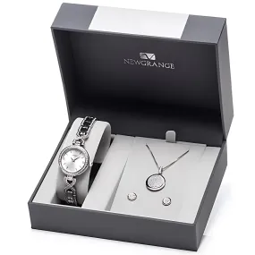 Newgrange Living Silver Watch, Pendant & Earrings Set