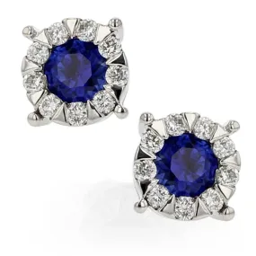 Sapphire Diamond Stud Earrings