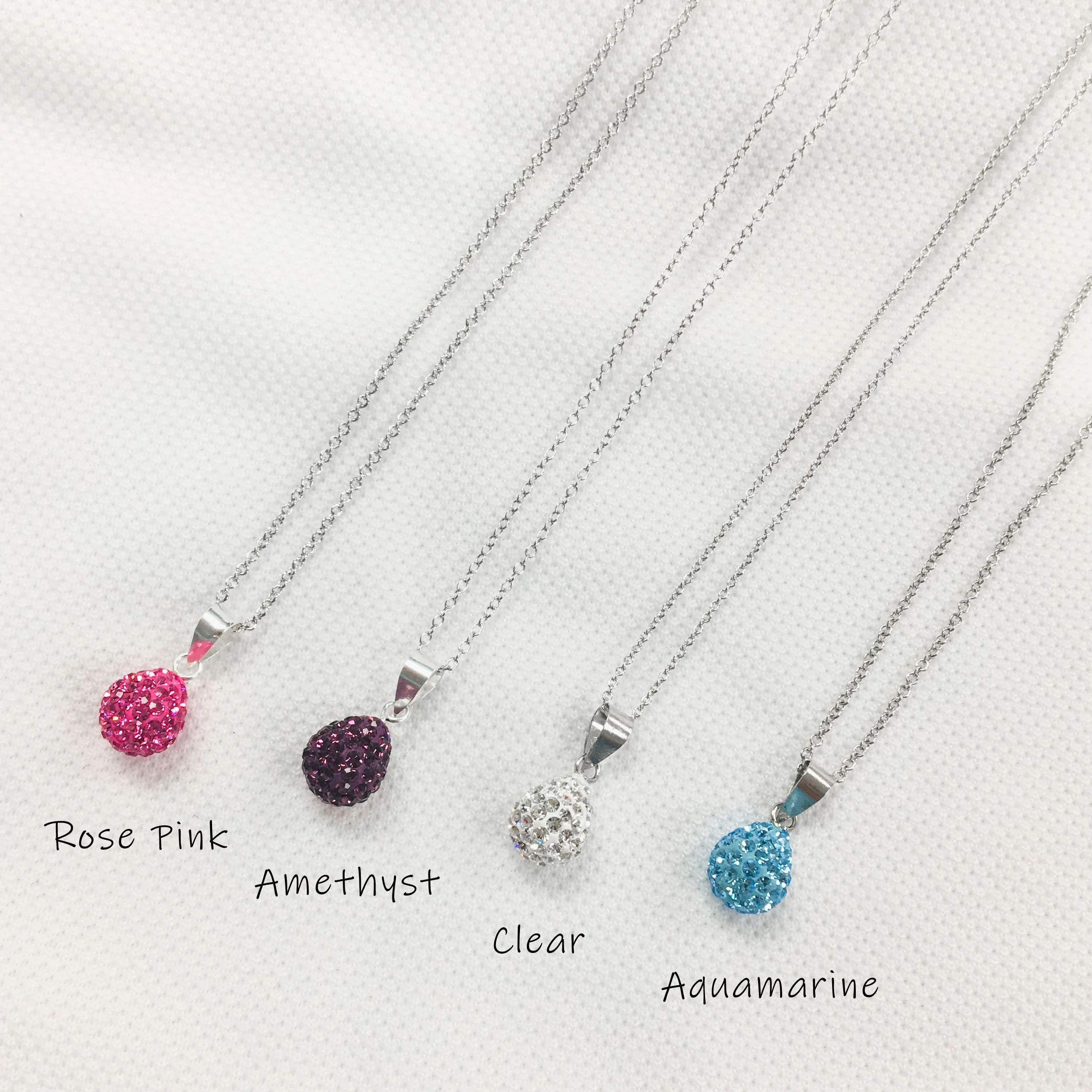 Swarovski Crystal Mini Teardrop Silver Necklace