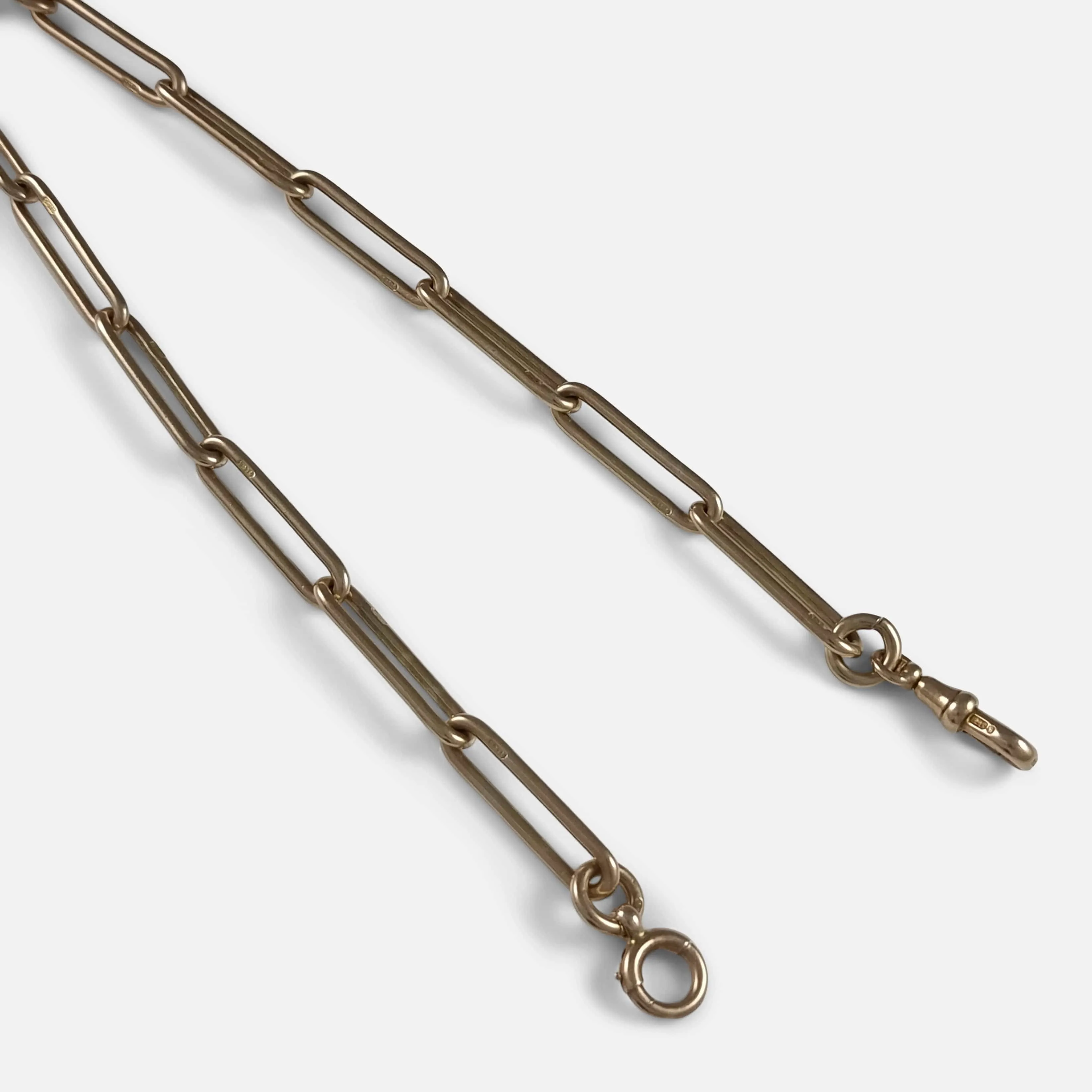 Victorian 9ct Yellow Gold Albert Watch Chain - 48.8g