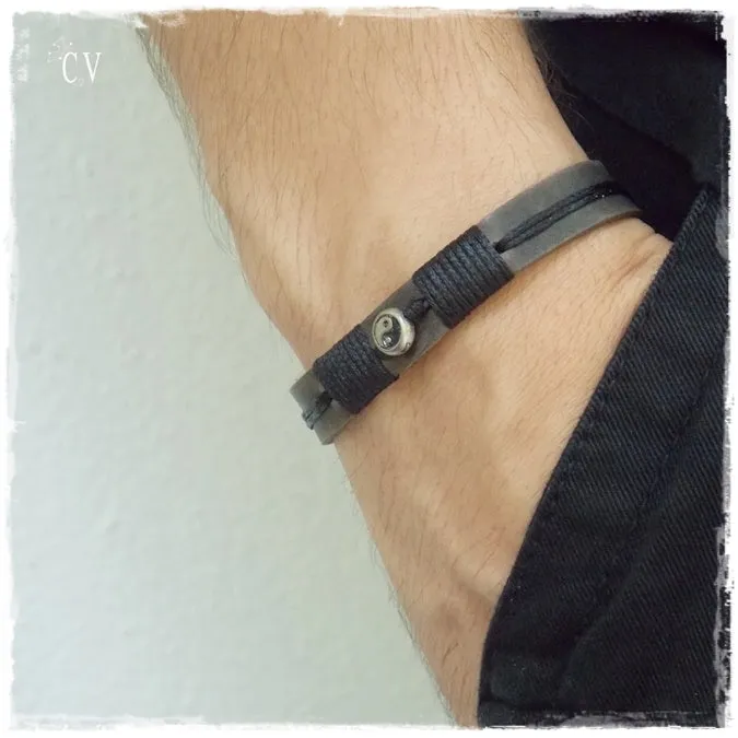 Yin & Yang Leather Bracelet