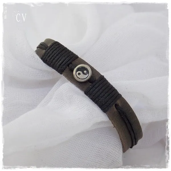 Yin & Yang Leather Bracelet
